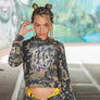 ZERO FUCKS GIVEN - WOMENS CAMO CROPPED HOODIE