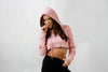WOMENS CROPPED HOODIE - TROUBLEMAKER DISTRESSED