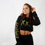 WOMENS CROPPED HOODIE - XXX - BLACK/GOLD