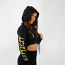 WOMENS CROPPED HOODIE - XXX - BLACK/GOLD