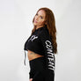 WOMENS CROPPED HOODIE - XXX - BLACK/WHITE