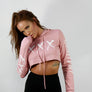 WOMENS CROPPED HOODIE - XXX - PINK/WHITE