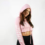 WOMENS CROPPED HOODIE - XXX - PINK/WHITE
