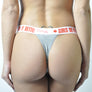 WOMENS THONG - CANADIAN GIRLS DO IT BETTER - HEATHER GREY