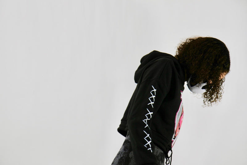 WOMENS CROPPED HOODIE - I LICKED IT SO ITS MINE - BLACK