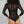 WOMENS BODYSUIT - XXX MESH LONG SLEEVE - BLACK