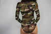 WOMENS BODYSUIT - TROUBLEMAKER MESH LONG SLEEVE - CAMOUFLAGE