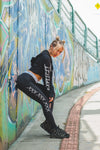 WOMENS CROPPED HOODIE - XXX - BLACK/GOLD