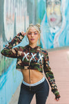 WOMENS CROPPED HOODIE - XXX - CAMOUFLAGE