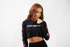 WOMENS CROPPED HOODIE - TROUBLEMAKER DISTRESSED