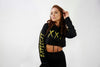 WOMENS CROPPED HOODIE - XXX - BLACK/GOLD