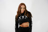 WOMENS CROPPED HOODIE - XXX - BLACK/GOLD