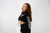 WOMENS CROPPED HOODIE - XXX - BLACK/WHITE