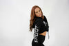 WOMENS CROPPED HOODIE - XXX - BLACK/WHITE